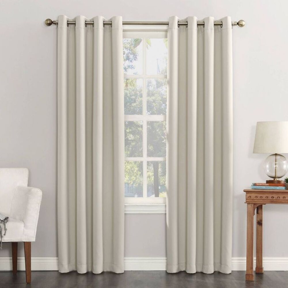 Sun Zero - 120"x54" Kenneth Energy Saving Blackout Grommet To Beige